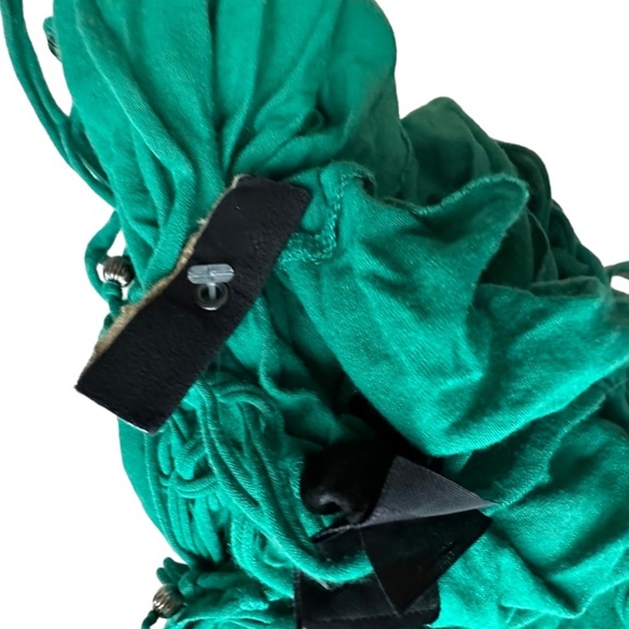 Steve Madden Green Fringe Infinity Scarf - Picture 6 of 7